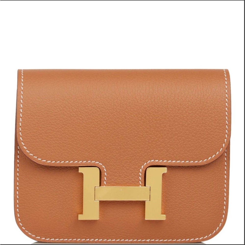 Hermes Constance Slim Compact Wallet - NEW gold